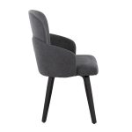 Dahlia Black Wood Grey Fabric Contemporary Dining Chairs (Set of 2) 15 Dahlia Black Wood Grey Fabric Contemporary Dining Chairs (Set of 2)