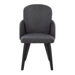 Dahlia Black Wood Grey Fabric Contemporary Dining Chairs (Set of 2) 18 Dahlia Black Wood Grey Fabric Contemporary Dining Chairs (Set of 2)