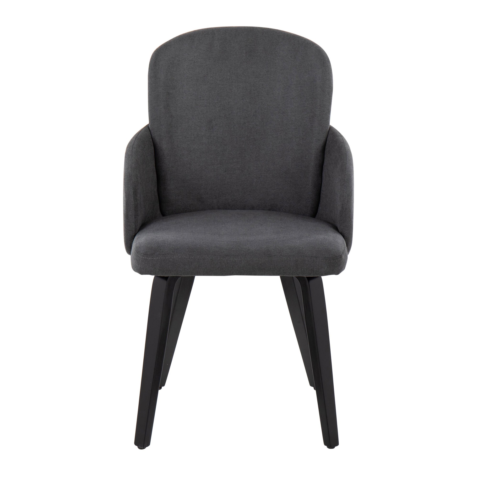 Dahlia Black Wood Grey Fabric Contemporary Dining Chairs (Set of 2) 8 Dahlia Black Wood Grey Fabric Contemporary Dining Chairs (Set of 2) - Image 8