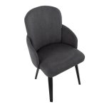 Dahlia Black Wood Grey Fabric Contemporary Dining Chairs (Set of 2) 19 Dahlia Black Wood Grey Fabric Contemporary Dining Chairs (Set of 2)
