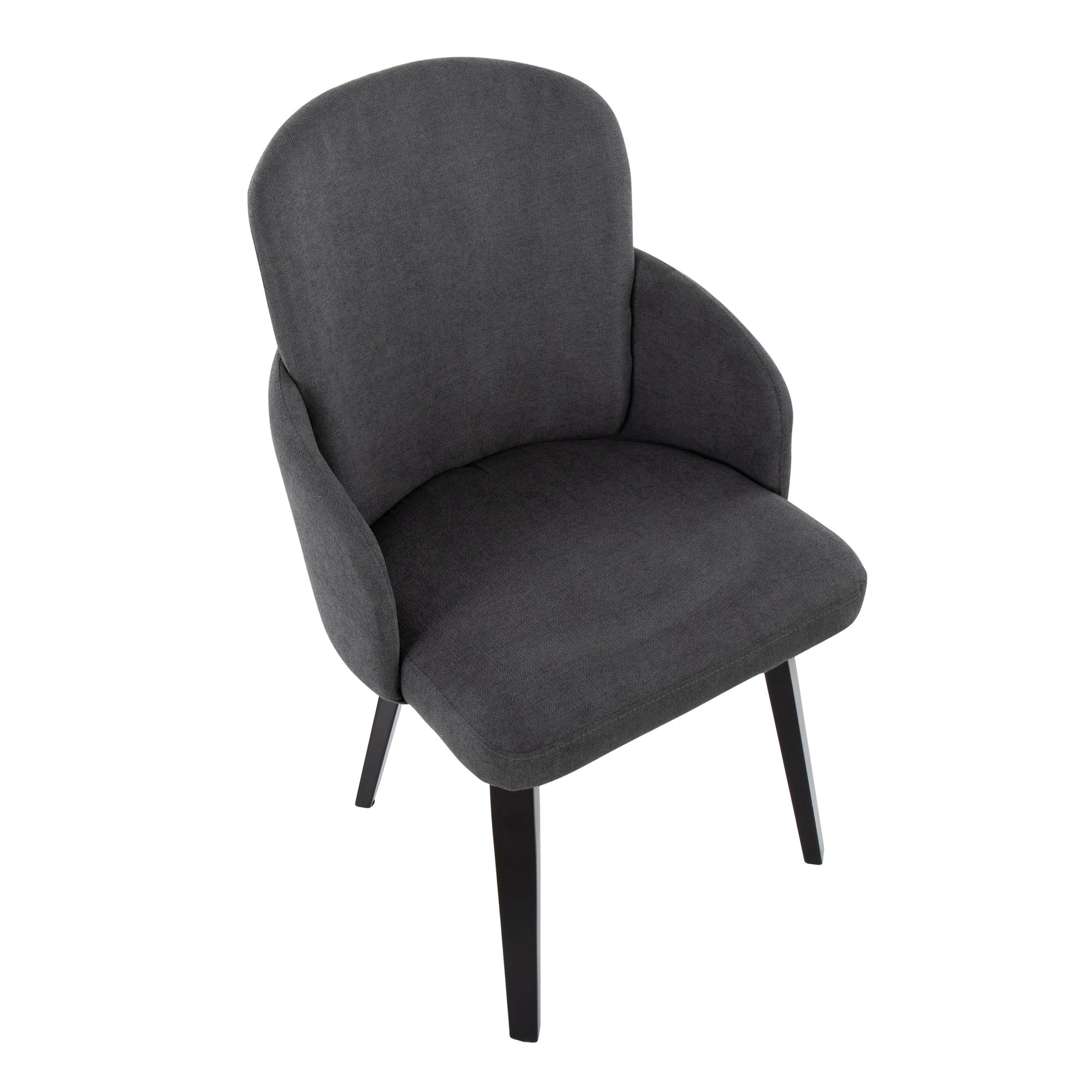 Dahlia Black Wood Grey Fabric Contemporary Dining Chairs (Set of 2) 9 Dahlia Black Wood Grey Fabric Contemporary Dining Chairs (Set of 2) - Image 9