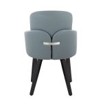 Dahlia Black Wood Grey Faux Leather Contemporary Dining Chairs (Set of 2) 13 Dahlia Black Wood Grey Faux Leather Contemporary Dining Chairs (Set of 2)