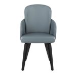 Dahlia Black Wood Grey Faux Leather Contemporary Dining Chairs (Set of 2) 14 Dahlia Black Wood Grey Faux Leather Contemporary Dining Chairs (Set of 2)