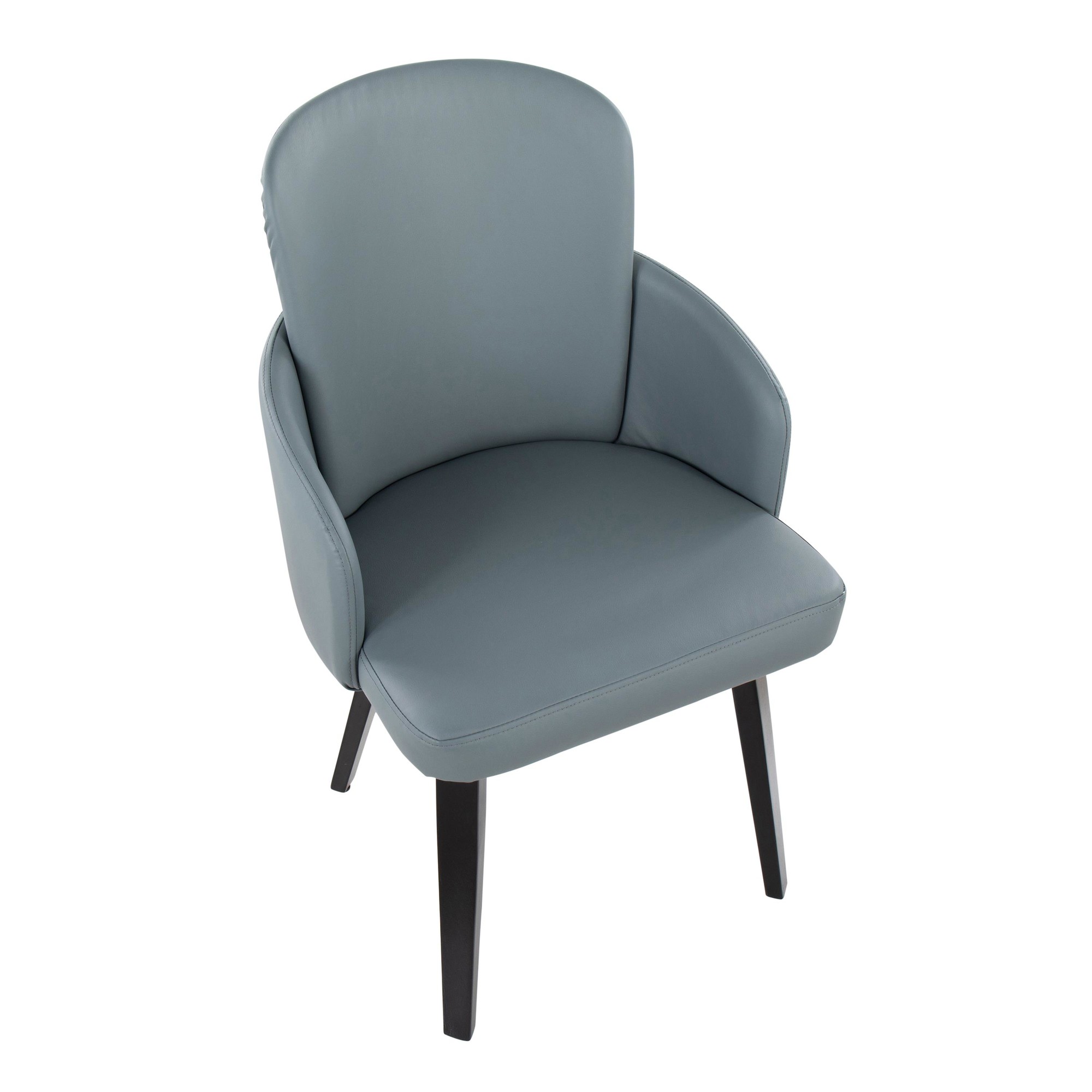 Dahlia Black Wood Grey Faux Leather Contemporary Dining Chairs (Set of 2) 7 Dahlia Black Wood Grey Faux Leather Contemporary Dining Chairs (Set of 2) - Image 7