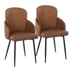 Dahlia Black and Camel Contemporary Dining Chairs (Set of 2) 12 Dahlia Black and Camel Contemporary Dining Chairs (Set of 2)