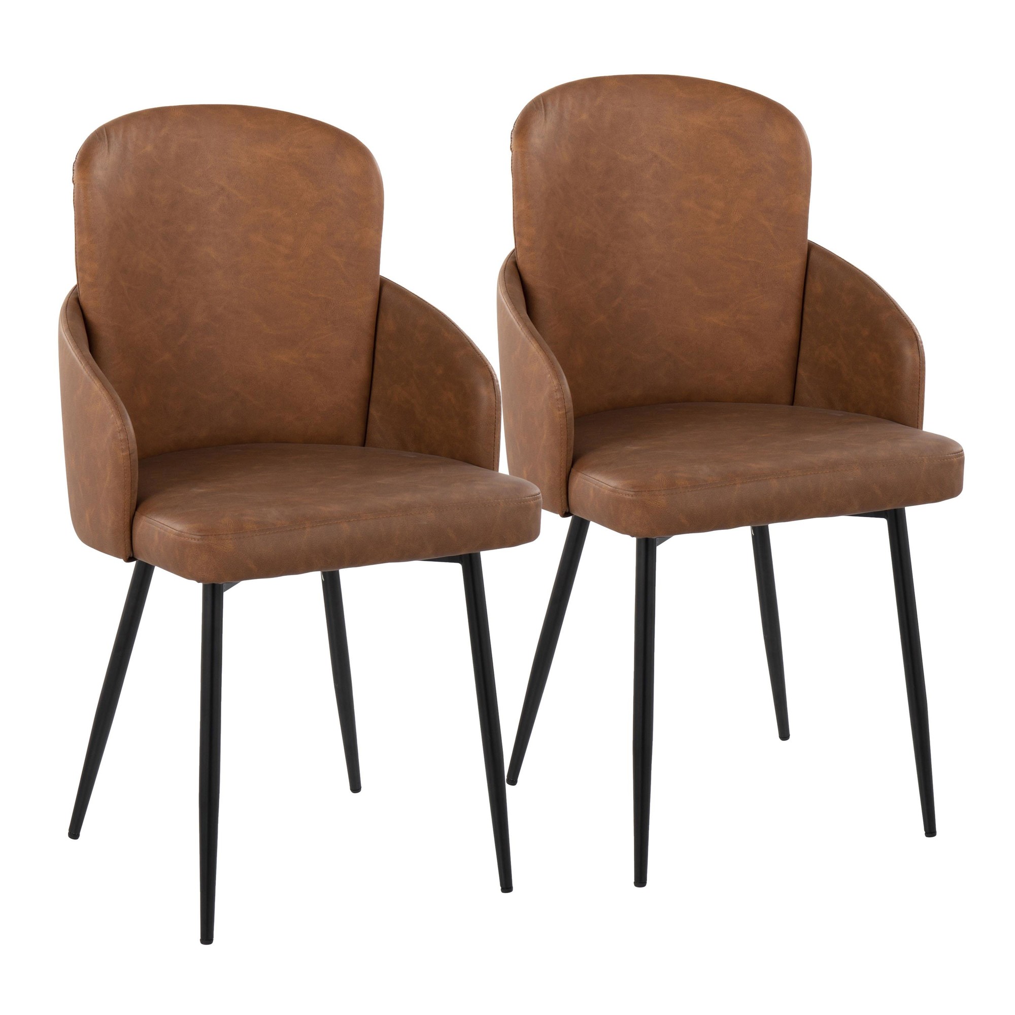 Dahlia Black and Camel Contemporary Dining Chairs (Set of 2) 2 Dahlia Black and Camel Contemporary Dining Chairs (Set of 2) - Image 2