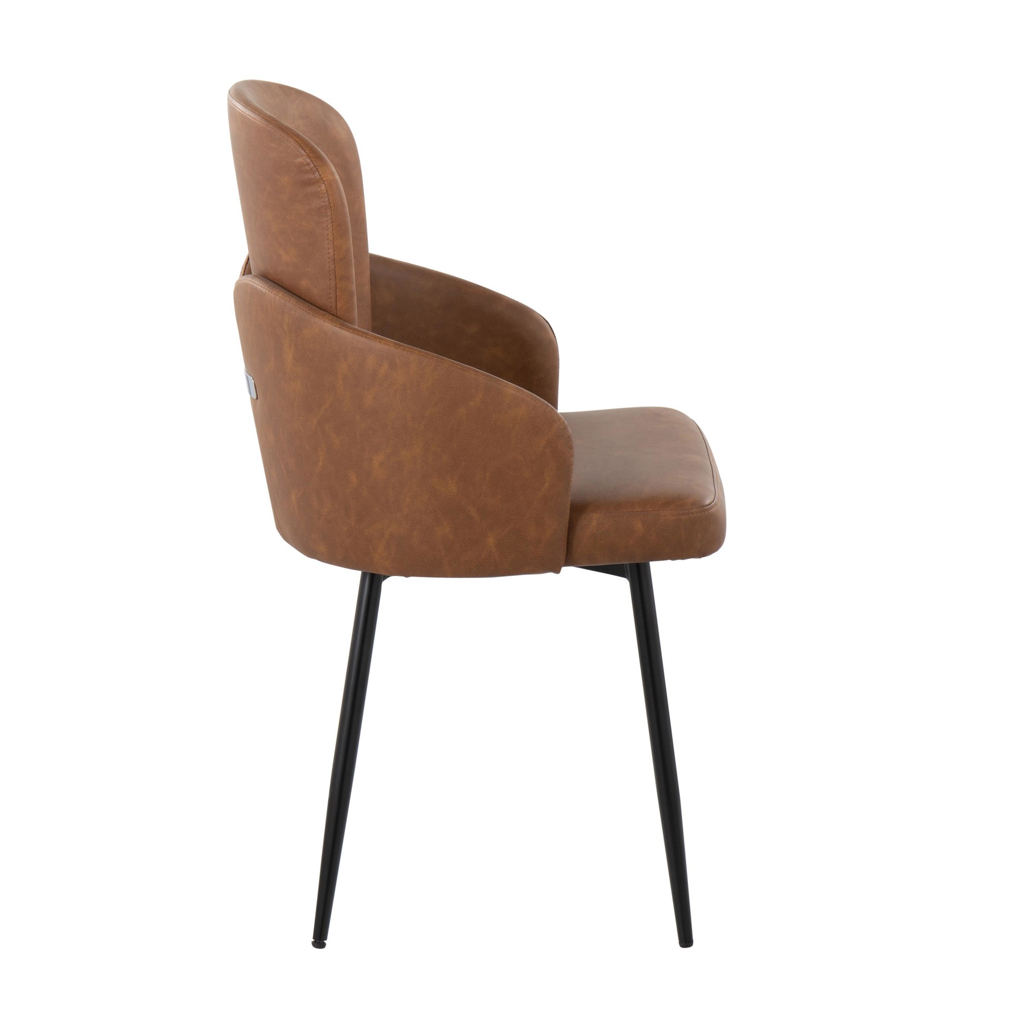 Dahlia Black and Camel Contemporary Dining Chairs (Set of 2) 4 Dahlia Black and Camel Contemporary Dining Chairs (Set of 2) - Image 4