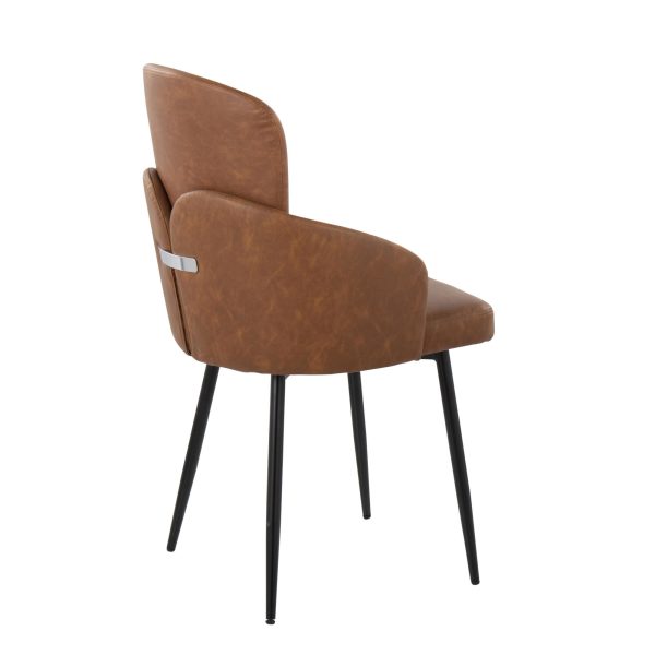 Dahlia Black and Camel Contemporary Dining Chairs Set of 2 4