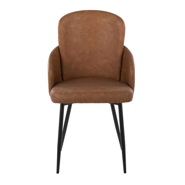 Dahlia Black and Camel Contemporary Dining Chairs Set of 2 6