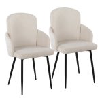 Dahlia Black and Cream Contemporary Dining Chairs (Set of 2) 10 Dahlia Black and Cream Contemporary Dining Chairs (Set of 2)