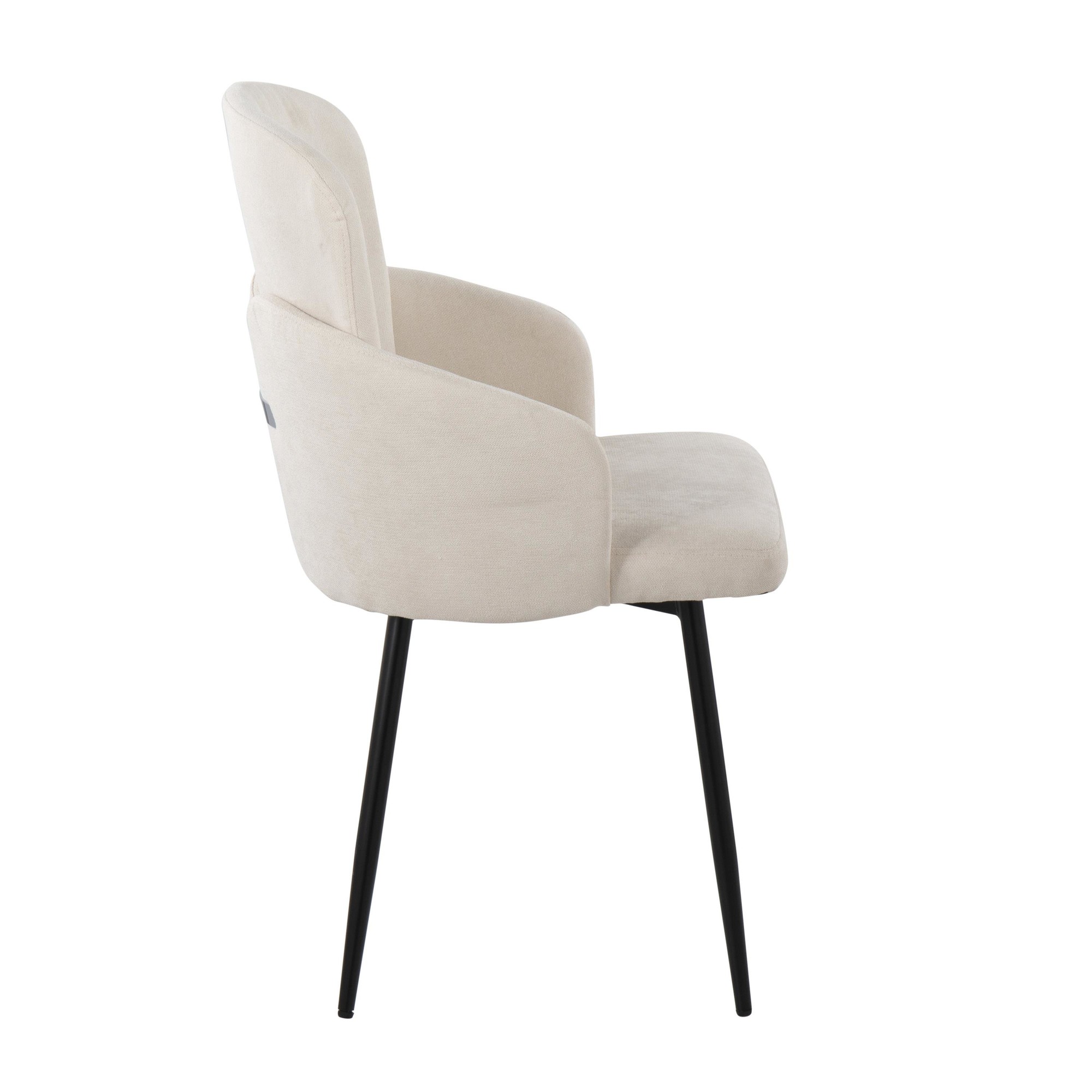Dahlia Black and Cream Contemporary Dining Chairs (Set of 2) 3 Dahlia Black and Cream Contemporary Dining Chairs (Set of 2) - Image 3
