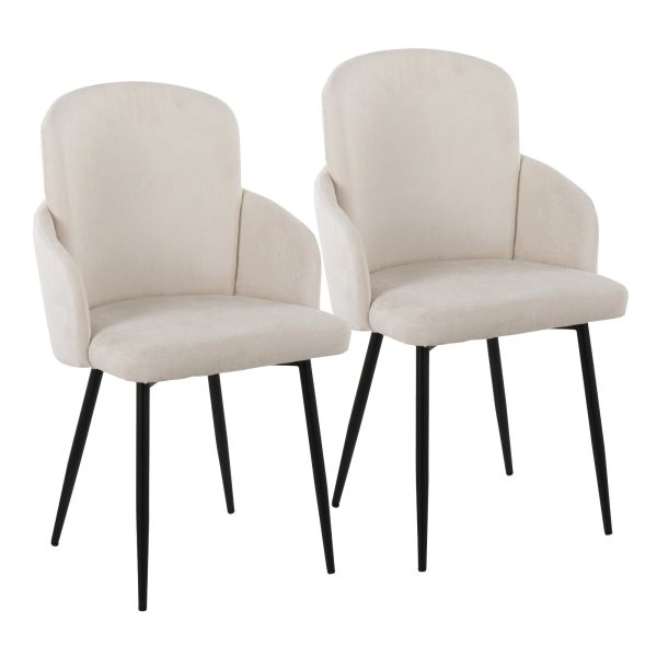 Dahlia Black and Cream Contemporary Dining Chairs Set of 2