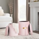 Dahlia Blush Velvet Contemporary Nesting Ottoman Set 11 Dahlia Blush Velvet Contemporary Nesting Ottoman Set