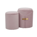 Dahlia Blush Velvet Contemporary Nesting Ottoman Set 12 Dahlia Blush Velvet Contemporary Nesting Ottoman Set