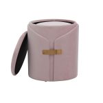 Dahlia Blush Velvet Contemporary Nesting Ottoman Set 17 Dahlia Blush Velvet Contemporary Nesting Ottoman Set