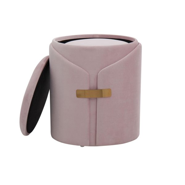 Dahlia Blush Velvet Contemporary Nesting Ottoman Set 7