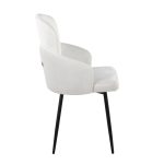 Dahlia Contemporary Black Metal Cream Velvet Dining Chairs (Set of 2)