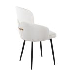 Dahlia Contemporary Black Metal Cream Velvet Dining Chairs (Set of 2)