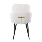 Dahlia Contemporary Black Metal Cream Velvet Dining Chairs (Set of 2)