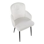 Dahlia Contemporary Black Metal Cream Velvet Dining Chairs (Set of 2)