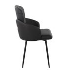 Dahlia Contemporary Black Metal Dining Chairs with Faux Leather and Chrome Accents (Set of 2) (Set of 2) 14 Dahlia Contemporary Black Metal Dining Chairs with Faux Leather and Chrome Accents (Set of 2) (Set of 2)