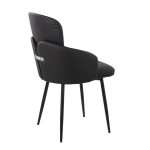 Dahlia Contemporary Black Metal Dining Chairs with Faux Leather and Chrome Accents (Set of 2) (Set of 2) 15 Dahlia Contemporary Black Metal Dining Chairs with Faux Leather and Chrome Accents (Set of 2) (Set of 2)