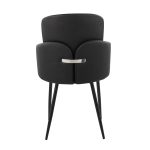 Dahlia Contemporary Black Metal Dining Chairs with Faux Leather and Chrome Accents (Set of 2) (Set of 2) 16 Dahlia Contemporary Black Metal Dining Chairs with Faux Leather and Chrome Accents (Set of 2) (Set of 2)