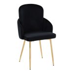 Dahlia Contemporary Black Velvet Dining Chairs Gold Legs (Set of 2) (Set of 2) 13 Dahlia Contemporary Black Velvet Dining Chairs Gold Legs (Set of 2) (Set of 2)