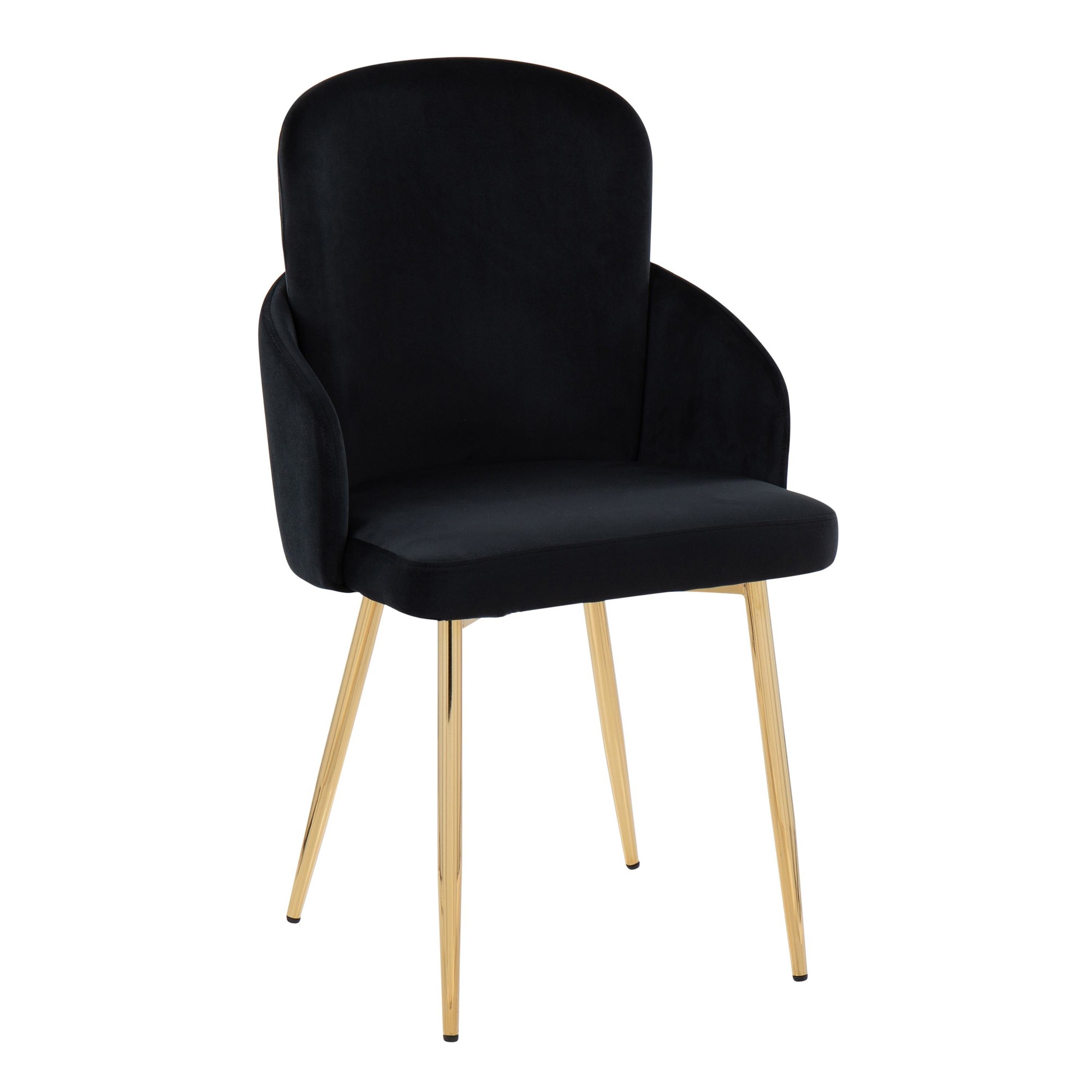 Dahlia Contemporary Black Velvet Dining Chairs Gold Legs (Set of 2) (Set of 2) 3 Dahlia Contemporary Black Velvet Dining Chairs Gold Legs (Set of 2) (Set of 2) - Image 3