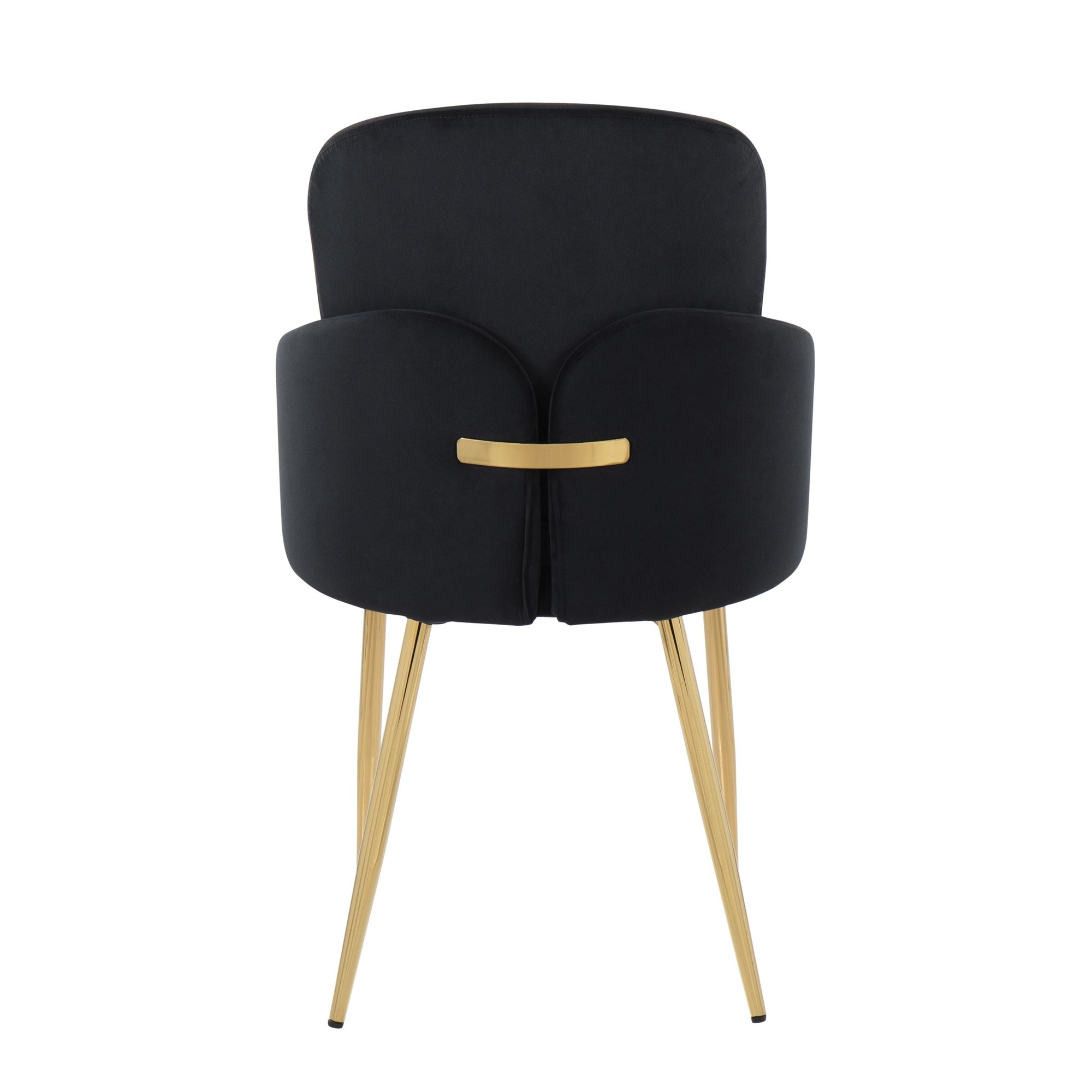 Dahlia Contemporary Black Velvet Dining Chairs Gold Legs (Set of 2) (Set of 2) 6 Dahlia Contemporary Black Velvet Dining Chairs Gold Legs (Set of 2) (Set of 2) - Image 6