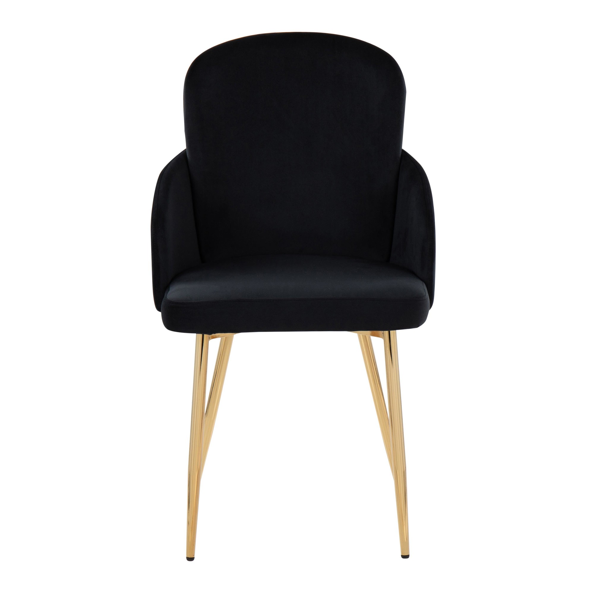 Dahlia Contemporary Black Velvet Dining Chairs Gold Legs (Set of 2) (Set of 2) 7 Dahlia Contemporary Black Velvet Dining Chairs Gold Legs (Set of 2) (Set of 2) - Image 7