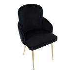 Dahlia Contemporary Black Velvet Dining Chairs Gold Legs (Set of 2) (Set of 2) 18 Dahlia Contemporary Black Velvet Dining Chairs Gold Legs (Set of 2) (Set of 2)