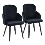 Dahlia Contemporary Black Velvet Dining Chairs with Gold Accents (Set of 2) (Set of 2) 9 Dahlia Contemporary Black Velvet Dining Chairs with Gold Accents (Set of 2) (Set of 2)