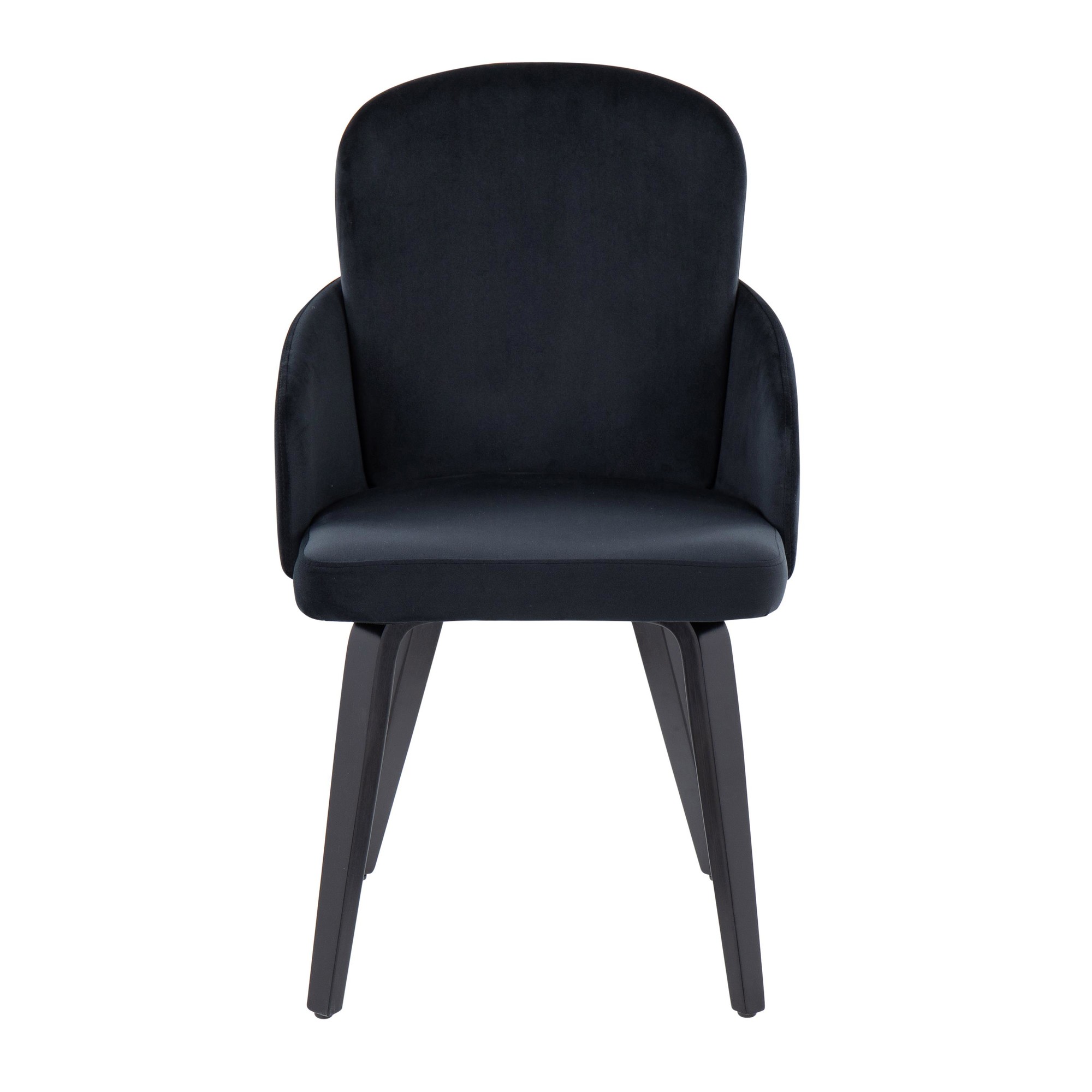 Dahlia Contemporary Black Velvet Dining Chairs with Gold Accents (Set of 2) (Set of 2) 6 Dahlia Contemporary Black Velvet Dining Chairs with Gold Accents (Set of 2) (Set of 2) - Image 6