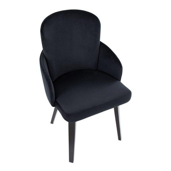Dahlia Contemporary Black Velvet Dining Chairs with Gold Accents Set of 2 Set of 2 6