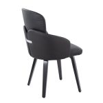 Dahlia Contemporary Black Wood and Faux Leather Dining Chairs with Chrome Accent (Set of 2) (Set of 2) 12 Dahlia Contemporary Black Wood and Faux Leather Dining Chairs with Chrome Accent (Set of 2) (Set of 2)