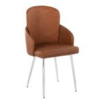 Dahlia Contemporary Camel Faux Leather Chrome Dining Chairs (Set of 2) 11 Dahlia Contemporary Camel Faux Leather Chrome Dining Chairs (Set of 2)
