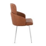 Dahlia Contemporary Camel Faux Leather Chrome Dining Chairs (Set of 2) 12 Dahlia Contemporary Camel Faux Leather Chrome Dining Chairs (Set of 2)