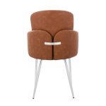 Dahlia Contemporary Camel Faux Leather Chrome Dining Chairs (Set of 2) 14 Dahlia Contemporary Camel Faux Leather Chrome Dining Chairs (Set of 2)