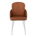 Dahlia Contemporary Camel Faux Leather Chrome Dining Chairs (Set of 2) 15 Dahlia Contemporary Camel Faux Leather Chrome Dining Chairs (Set of 2)