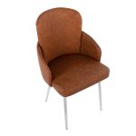 Dahlia Contemporary Camel Faux Leather Chrome Dining Chairs (Set of 2) 16 Dahlia Contemporary Camel Faux Leather Chrome Dining Chairs (Set of 2)