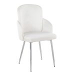 Dahlia Contemporary Chrome Cream Velvet Dining Chairs (Set of 2) 11 Dahlia Contemporary Chrome Cream Velvet Dining Chairs (Set of 2)