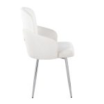 Dahlia Contemporary Chrome Cream Velvet Dining Chairs (Set of 2) 12 Dahlia Contemporary Chrome Cream Velvet Dining Chairs (Set of 2)