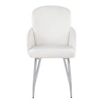Dahlia Contemporary Chrome Cream Velvet Dining Chairs (Set of 2) 15 Dahlia Contemporary Chrome Cream Velvet Dining Chairs (Set of 2)