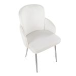 Dahlia Contemporary Chrome Cream Velvet Dining Chairs (Set of 2) 16 Dahlia Contemporary Chrome Cream Velvet Dining Chairs (Set of 2)