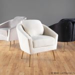 Dahlia Contemporary Cream Velvet Accent Chair with Gold Legs 12 Dahlia Contemporary Cream Velvet Accent Chair with Gold Legs