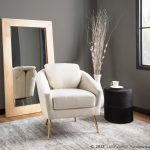 Dahlia Contemporary Cream Velvet Accent Chair with Gold Legs 11 Dahlia Contemporary Cream Velvet Accent Chair with Gold Legs