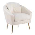Dahlia Contemporary Cream Velvet Accent Chair with Gold Legs 13 Dahlia Contemporary Cream Velvet Accent Chair with Gold Legs