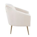 Dahlia Contemporary Cream Velvet Accent Chair with Gold Legs 15 Dahlia Contemporary Cream Velvet Accent Chair with Gold Legs