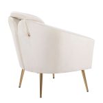 Dahlia Contemporary Cream Velvet Accent Chair with Gold Legs 16 Dahlia Contemporary Cream Velvet Accent Chair with Gold Legs